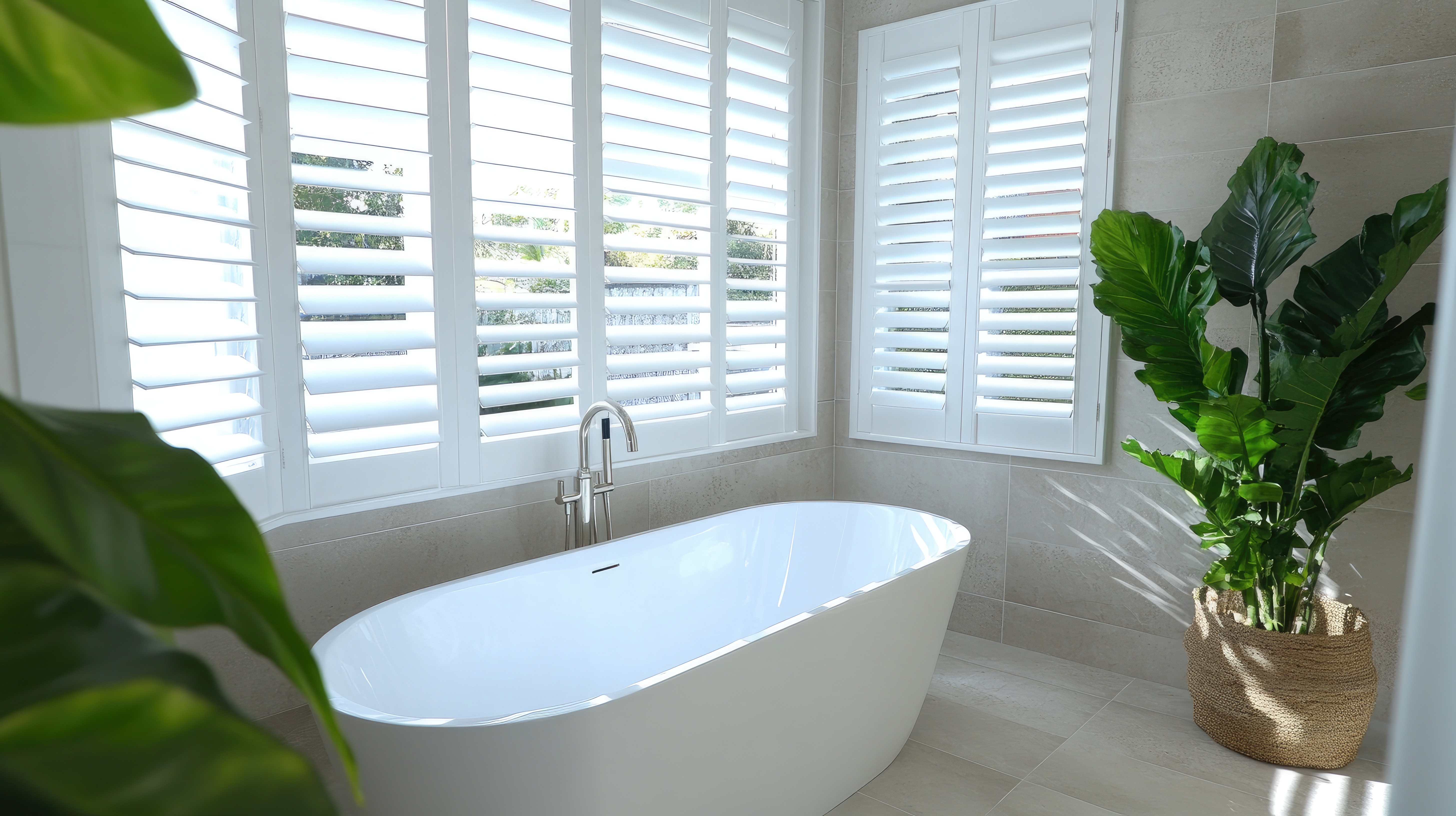 shutters in bathroom
