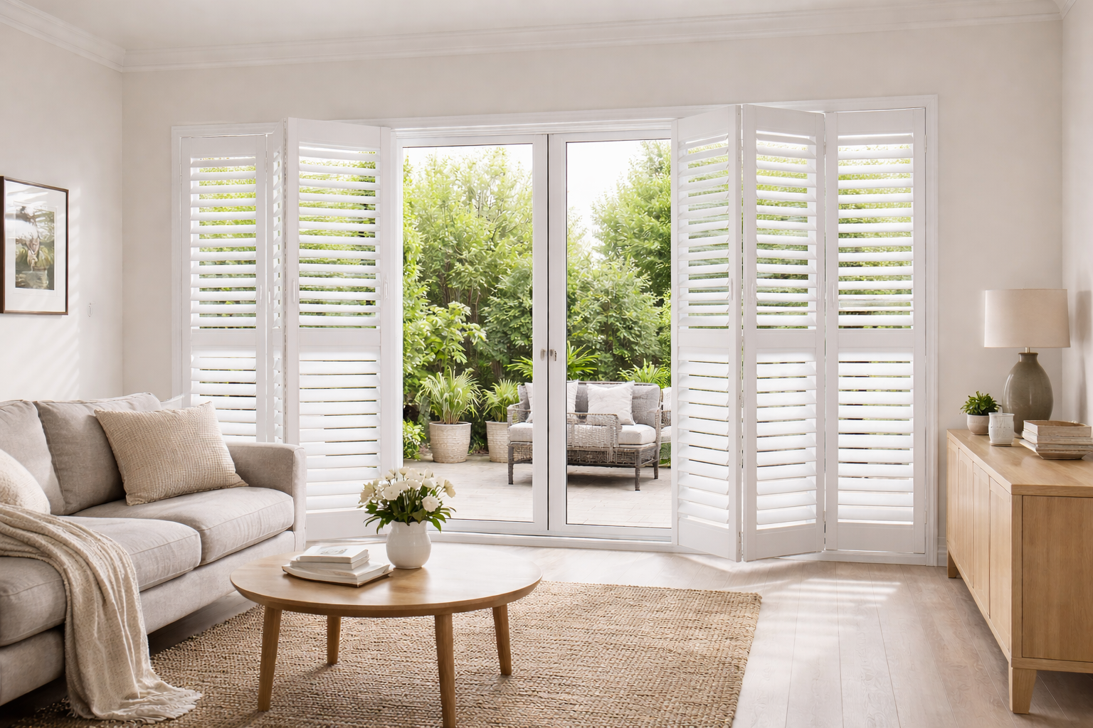 shutters in modern room